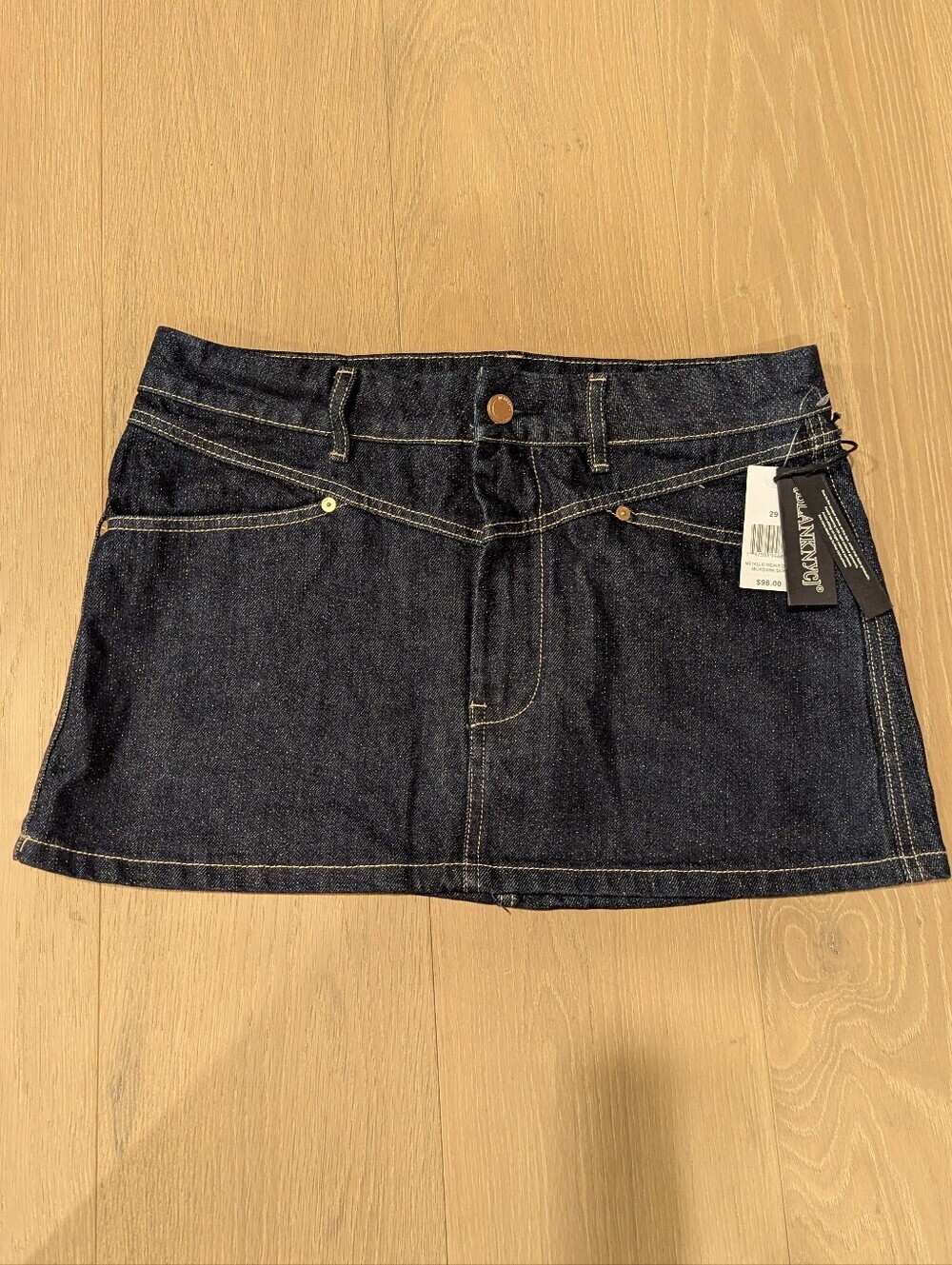 Denim Mini Skirt - Dark Shimmery Blue
